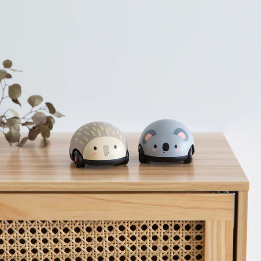Set de 2 animaux roulant koala et hérisson