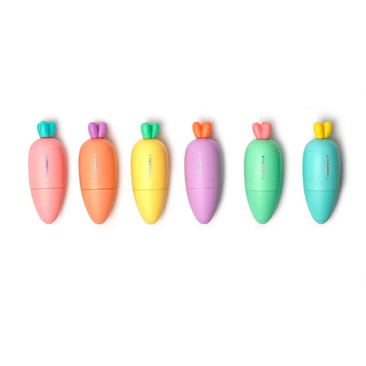 Set de 6 surligneurs carottes