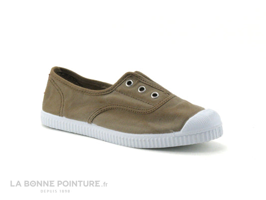 Cienta : Baskets en toile coloris taupe
