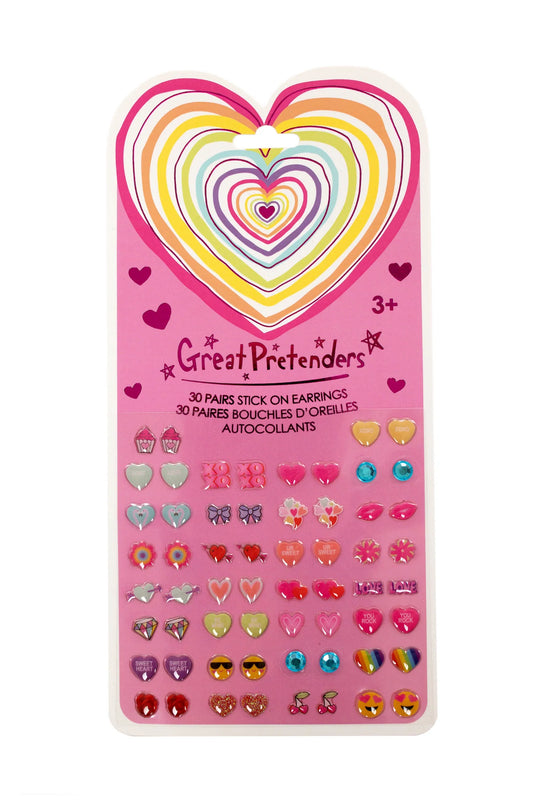 Set de Boucles d’oreilles autocollantes Coeurs 💕 30 paires