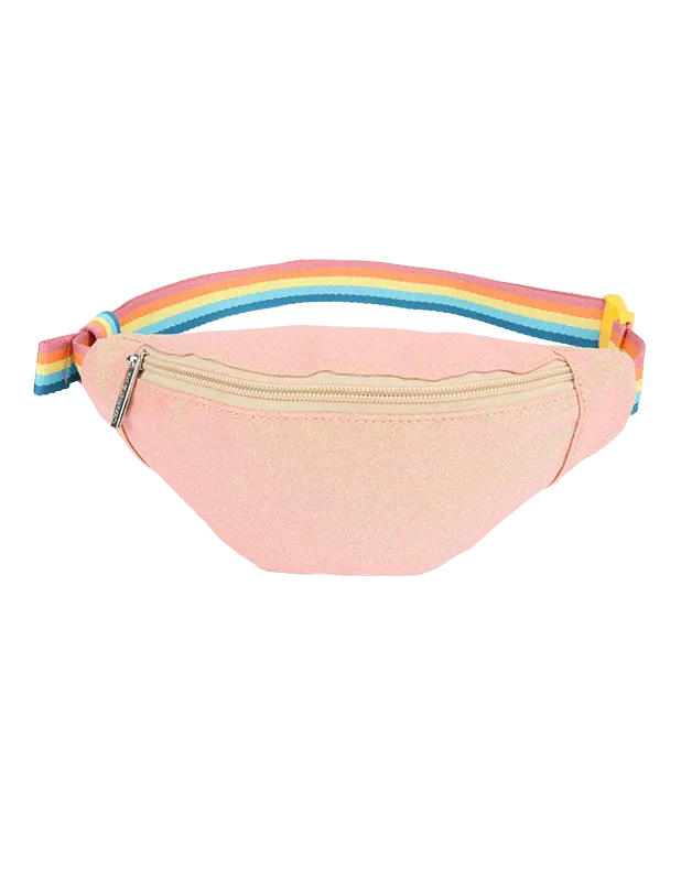 Sac banane fille à paillettes corail