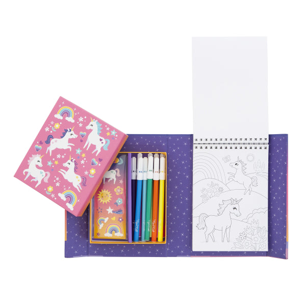 Set de coloriage carnet, feutres et autocollants