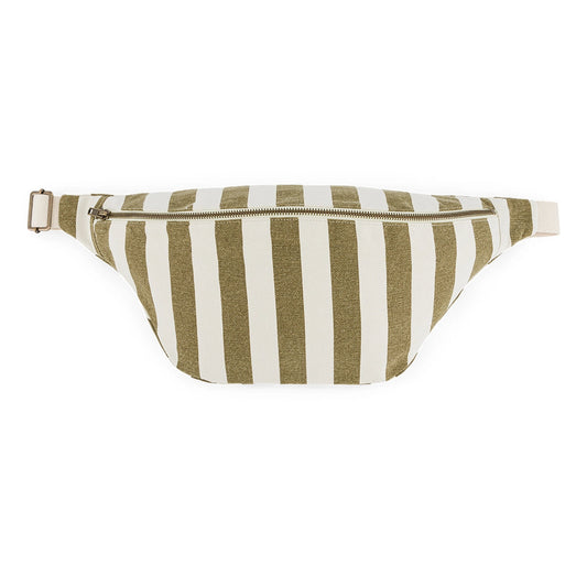 Sac banane rayures Olive/Greige