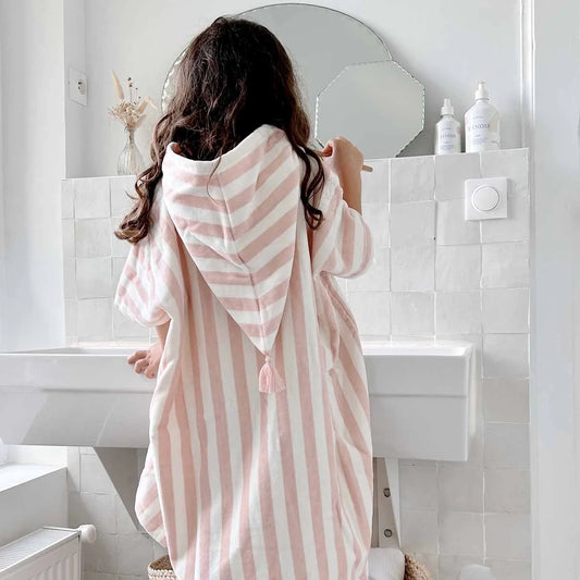 Poncho de bain à rayures