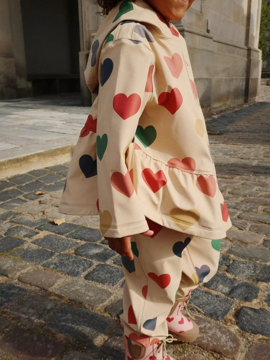 Imperméable à capuche Bon coeur coloré