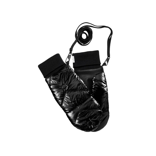 Moufles convertibles mitaines noires vinyle