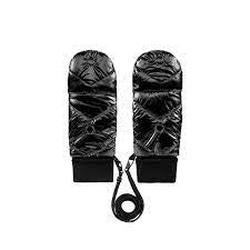 Moufles convertibles mitaines noires vinyle