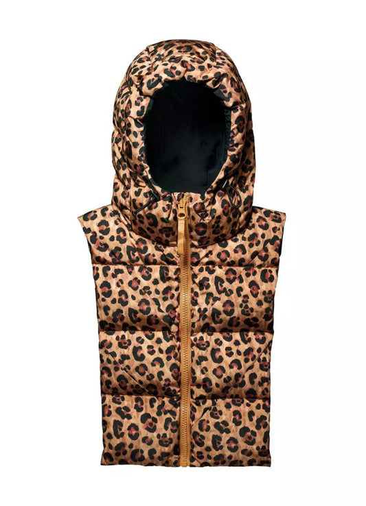 Capuche doudoune léopard/noire