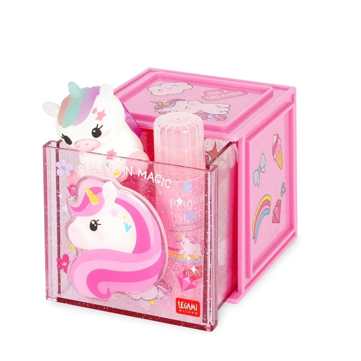 Cube organiseur de bureau modulable Licorne