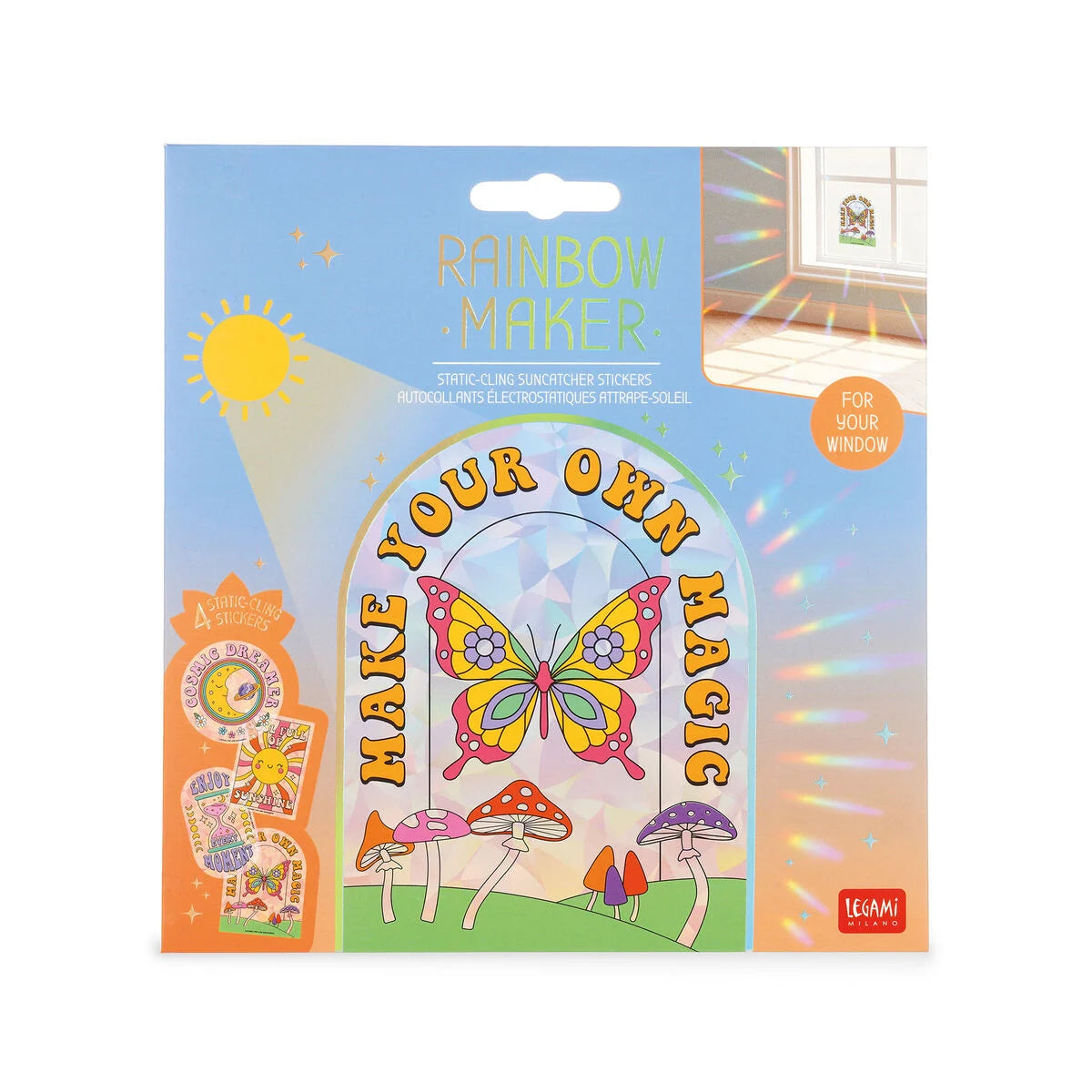 Set de 4 autocollants attrape-soleil Rainbow