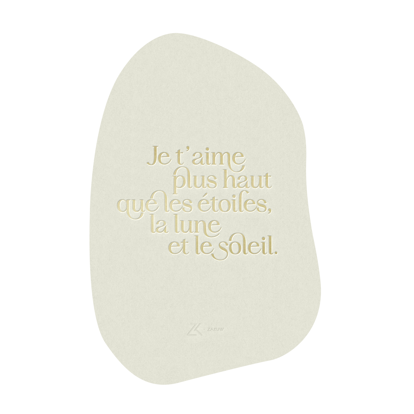 Carte postale Galet avec enveloppe