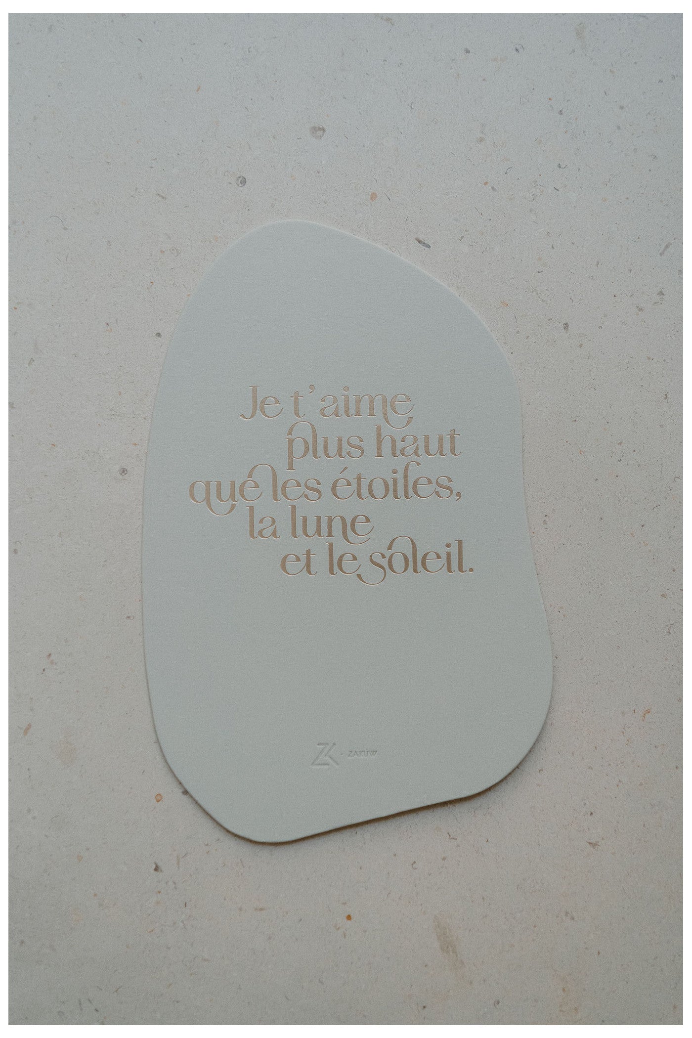 Carte postale Galet avec enveloppe