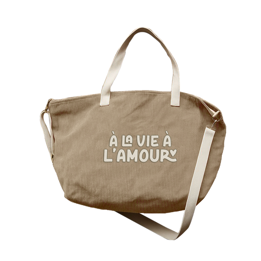 Sac cabas XL velours - À la vie à l’Amour