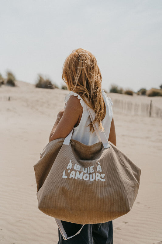 Sac cabas XL velours - À la vie à l’Amour