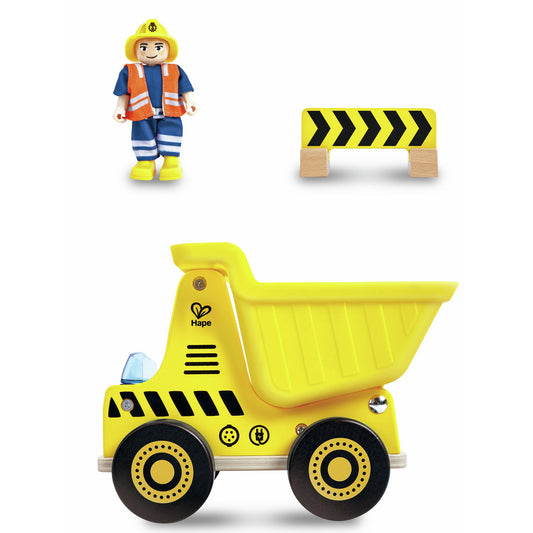 Camion Benne avec figurine en bois