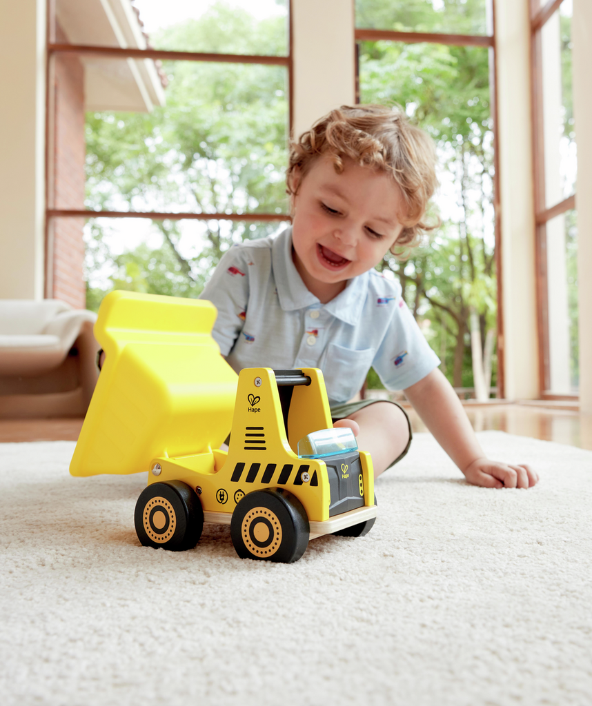 Camion Benne avec figurine en bois