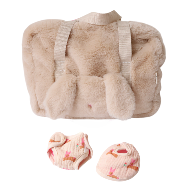 Sac à langer pour poupée en peluche Lapin