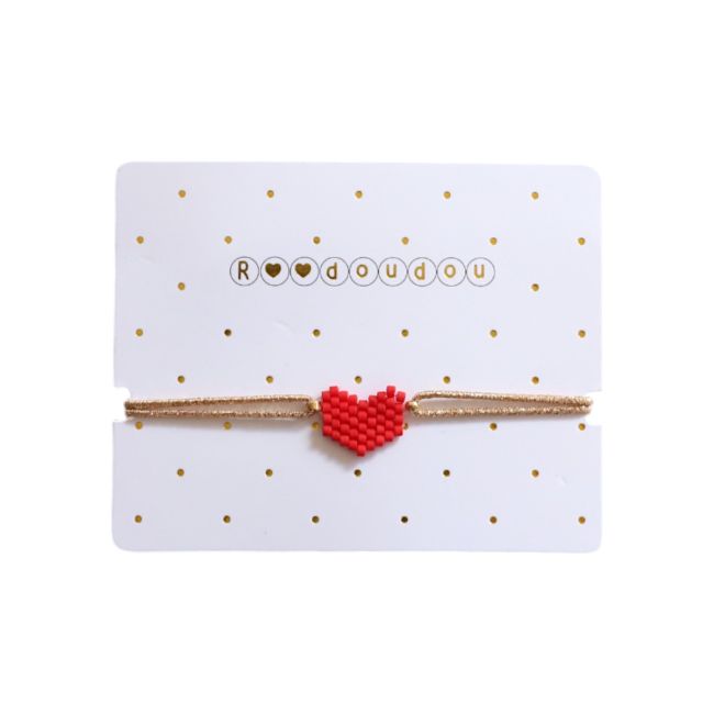 Bracelet en perles Coeur rouge❤️