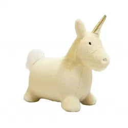 Licorne sauteuse gonflable en peluche toute douce