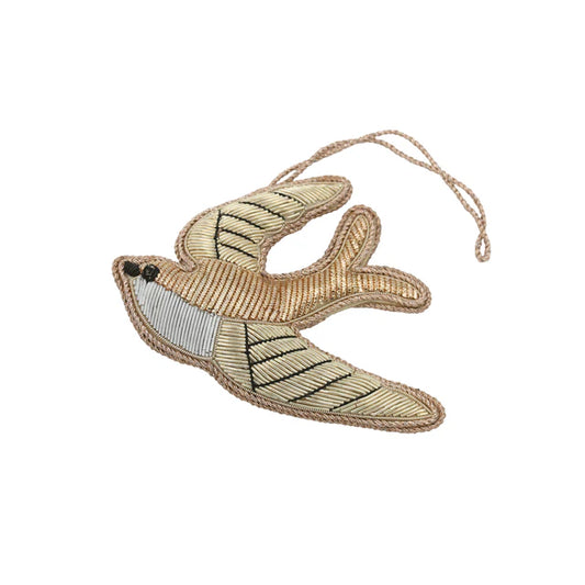 Suspension brodée Hirondelle