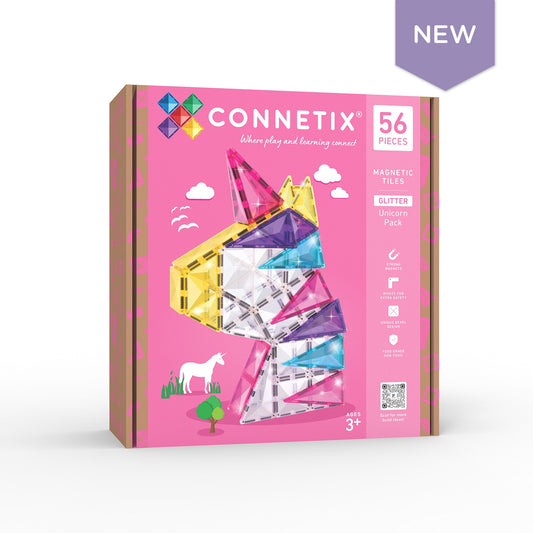 Connetix Glitter Licorne 56 pièces