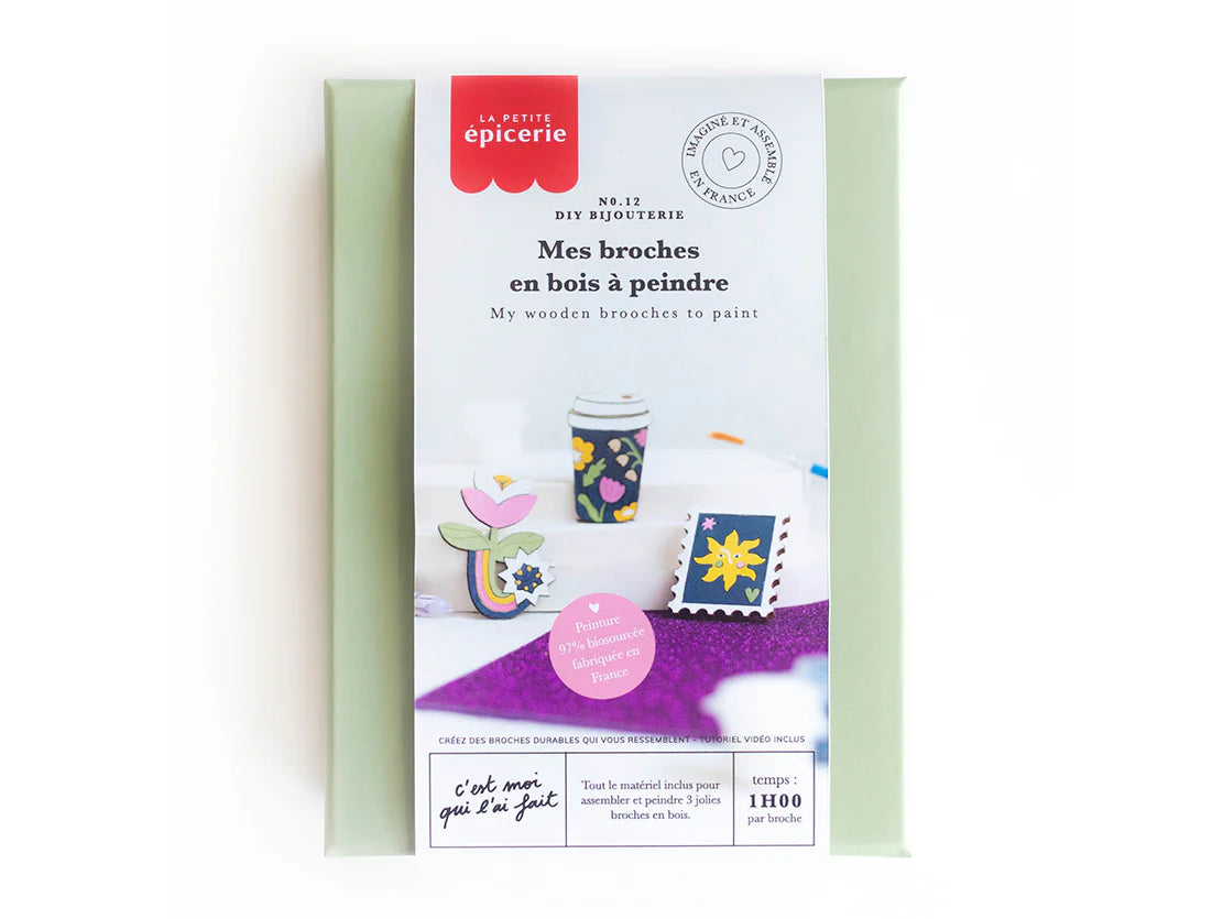 Kit DIY Mes broches en bois à peindre