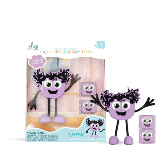Personnage pour le bain Lila + cubes lumineux violet