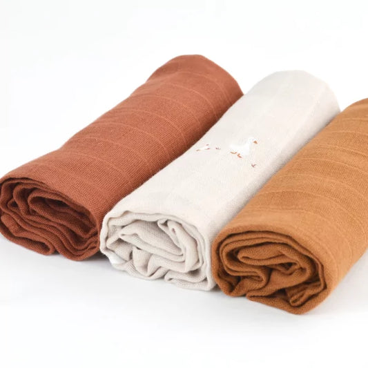 Lot de 3 langes bébé coton bio* Nils
