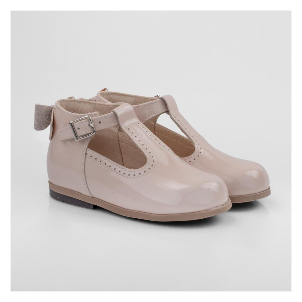 Beberlis : chaussures Charol cuir vernis nude