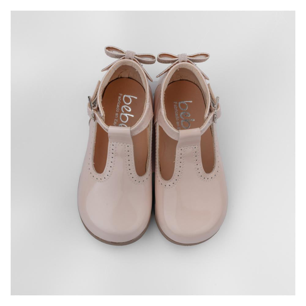 Beberlis : chaussures Charol cuir vernis nude