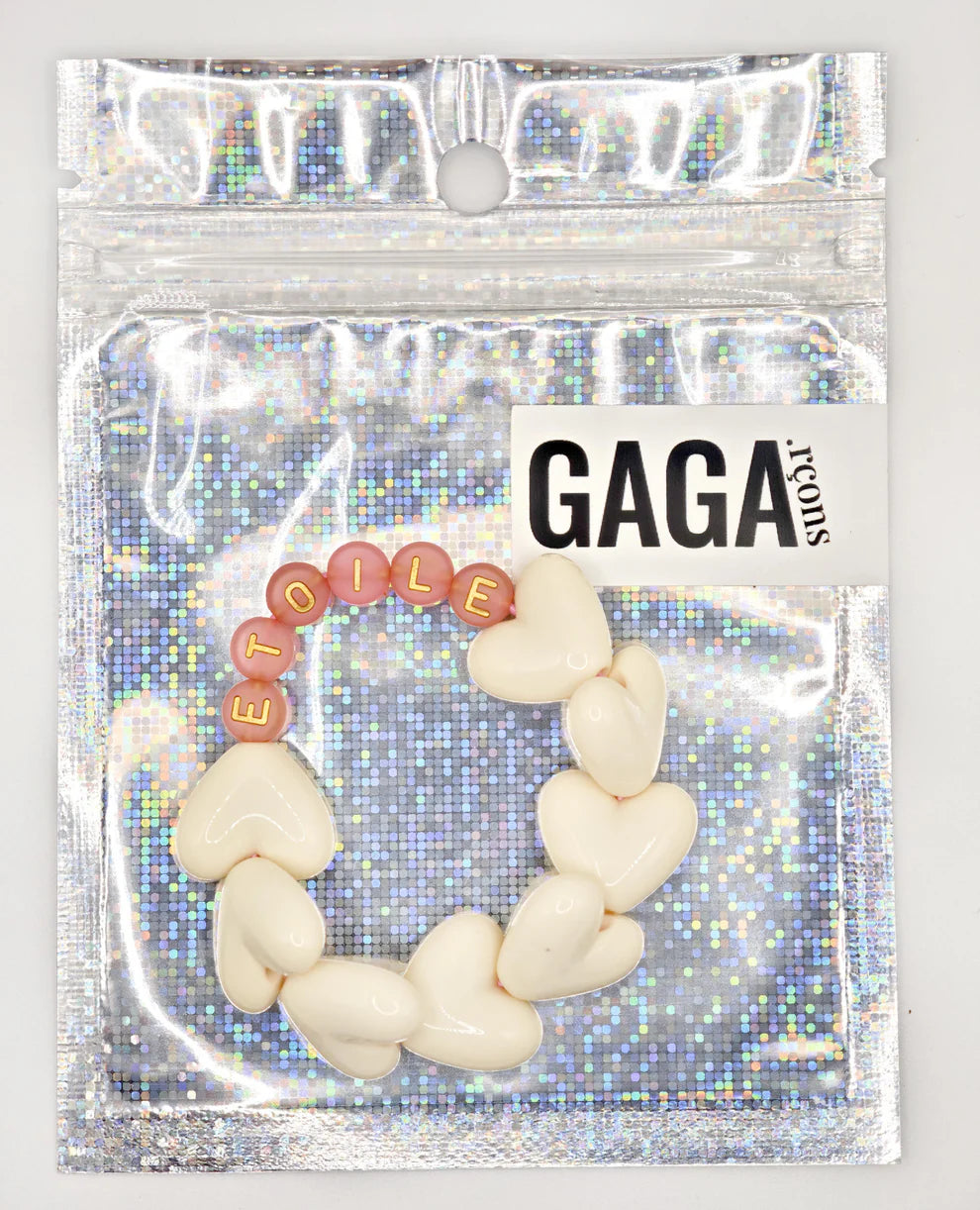 Bracelet Gaga coeurs à message pour enfants