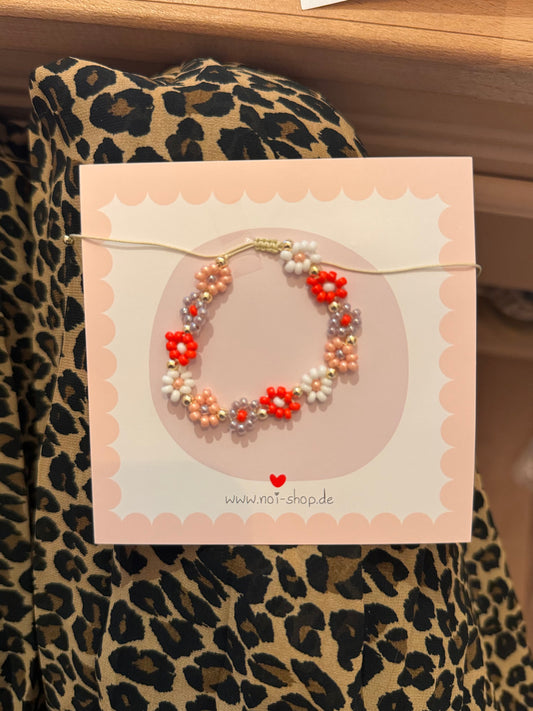 Bracelet fleurs en perles