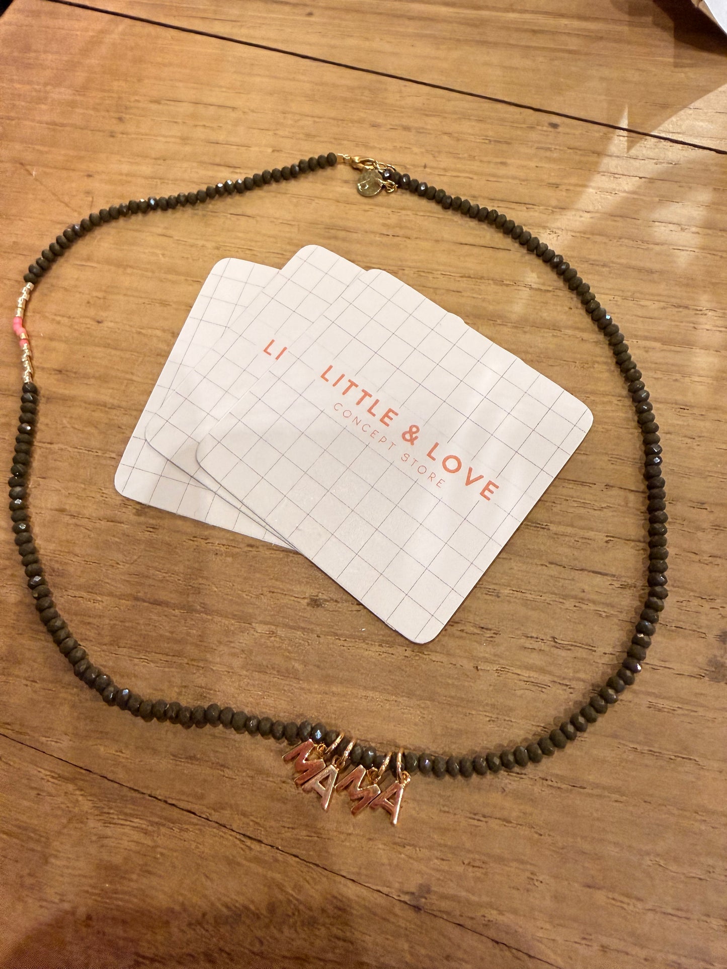Collier Odette Kaki MAMA doré