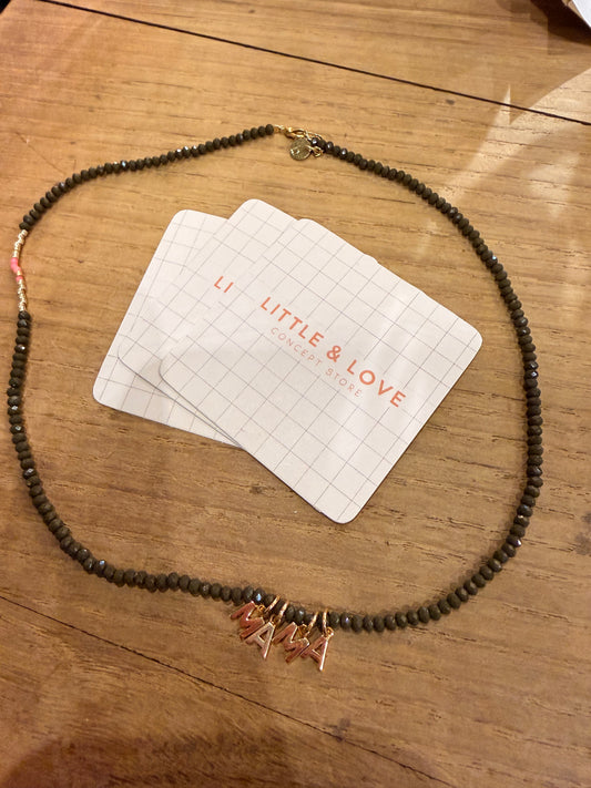 Collier Odette Kaki MAMA doré