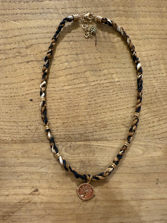 Collier en bandana Léopard 1 pampille