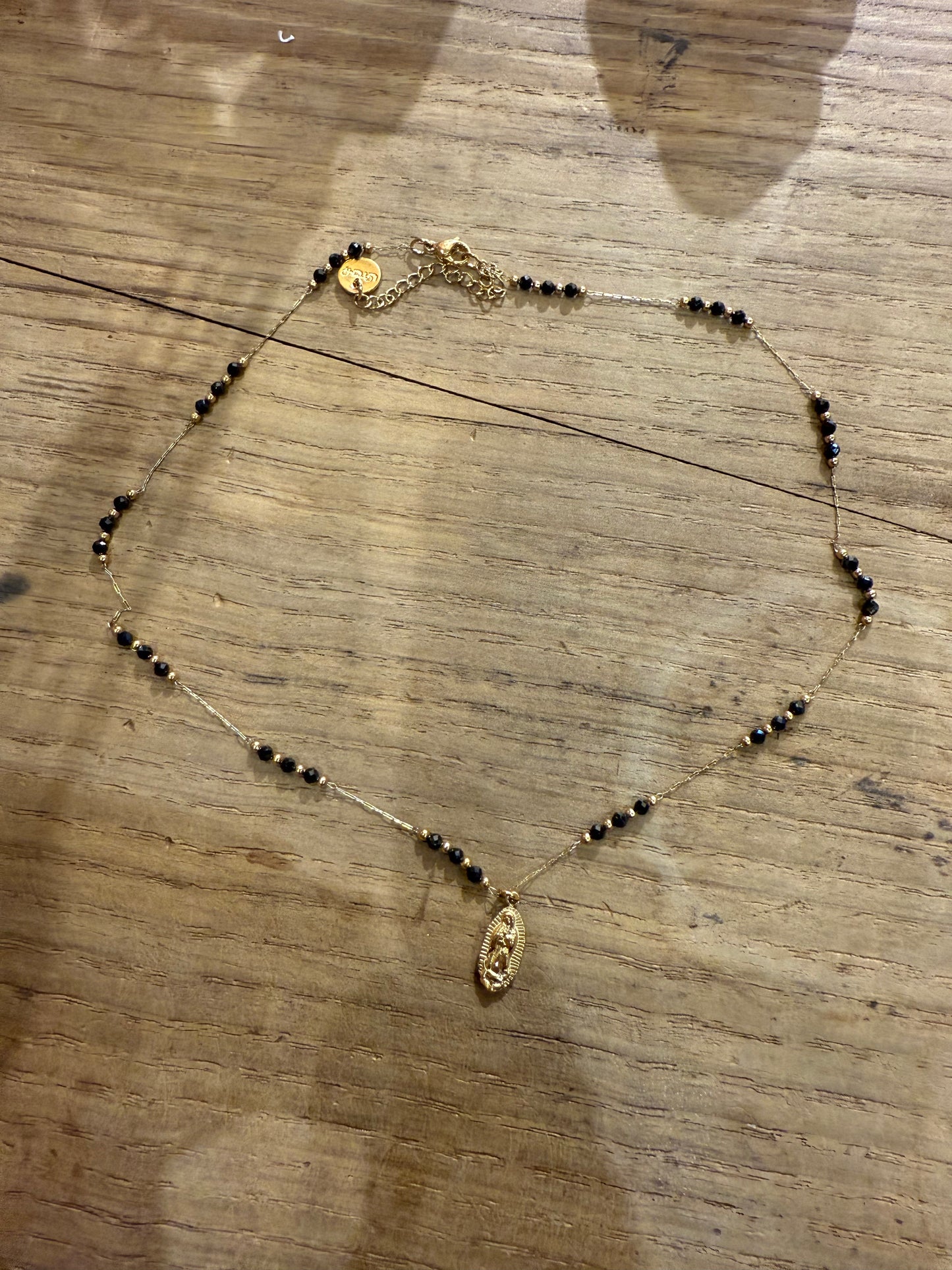 Collier mini Guagalupe spinelle noir