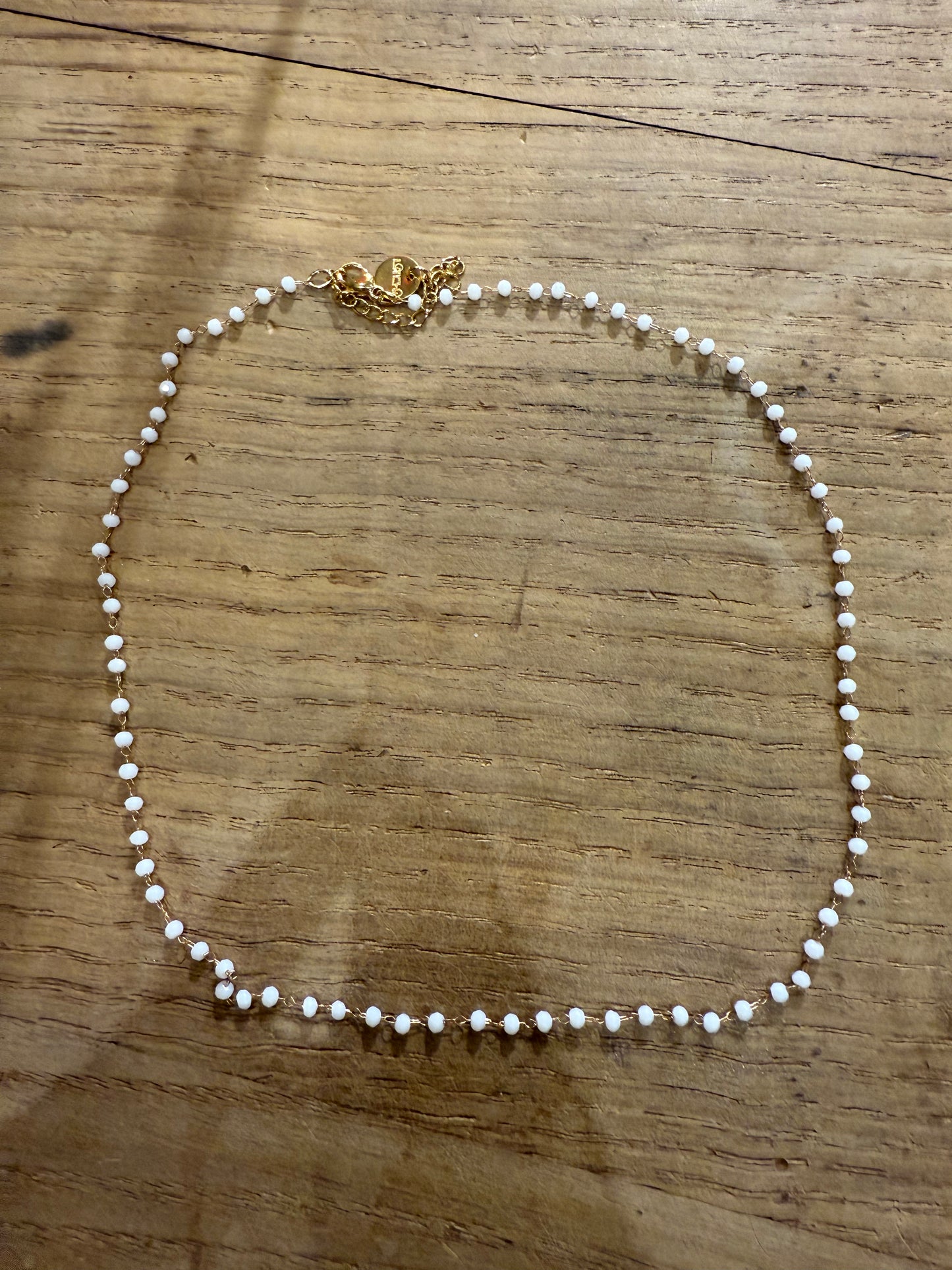 Collier Perolina blanc perles de verre