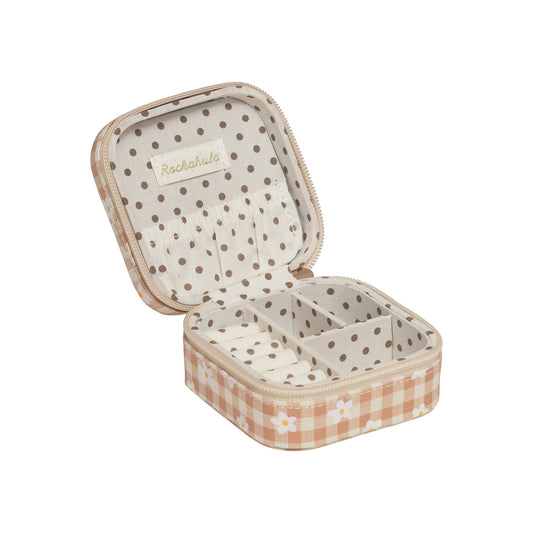 Boîte à bijoux carrée Daisy Gingham