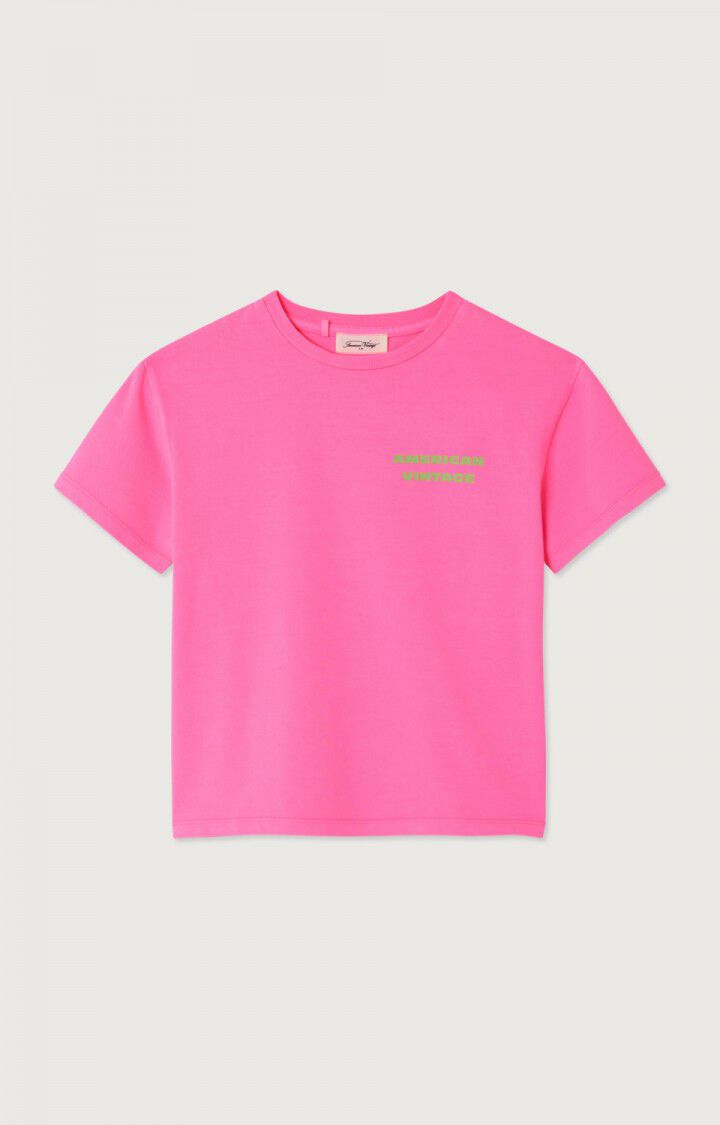 American Vintage : Tee-shirt Fizvalley Rose Fluo
