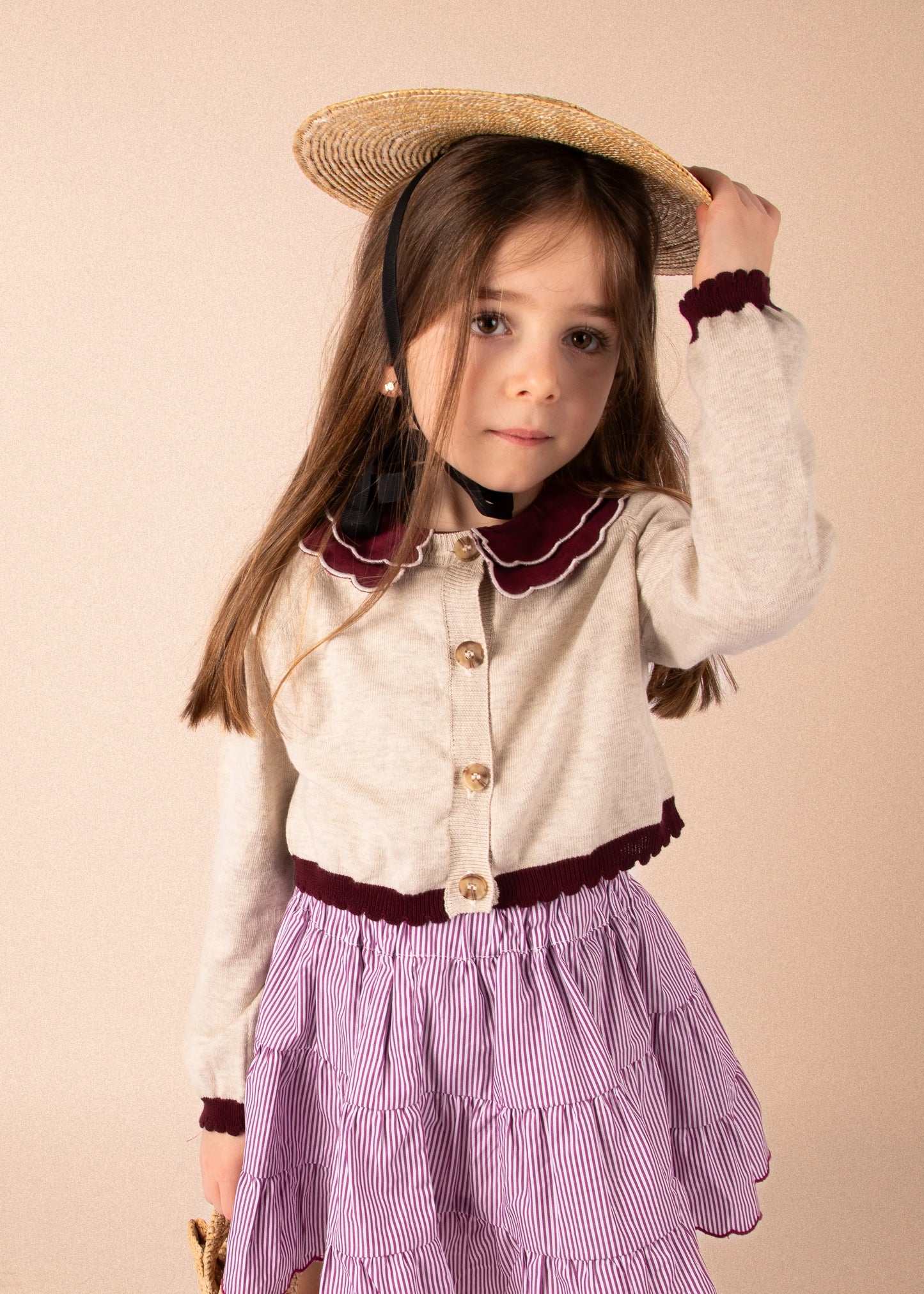 Blouse carmen - lin bordeaux