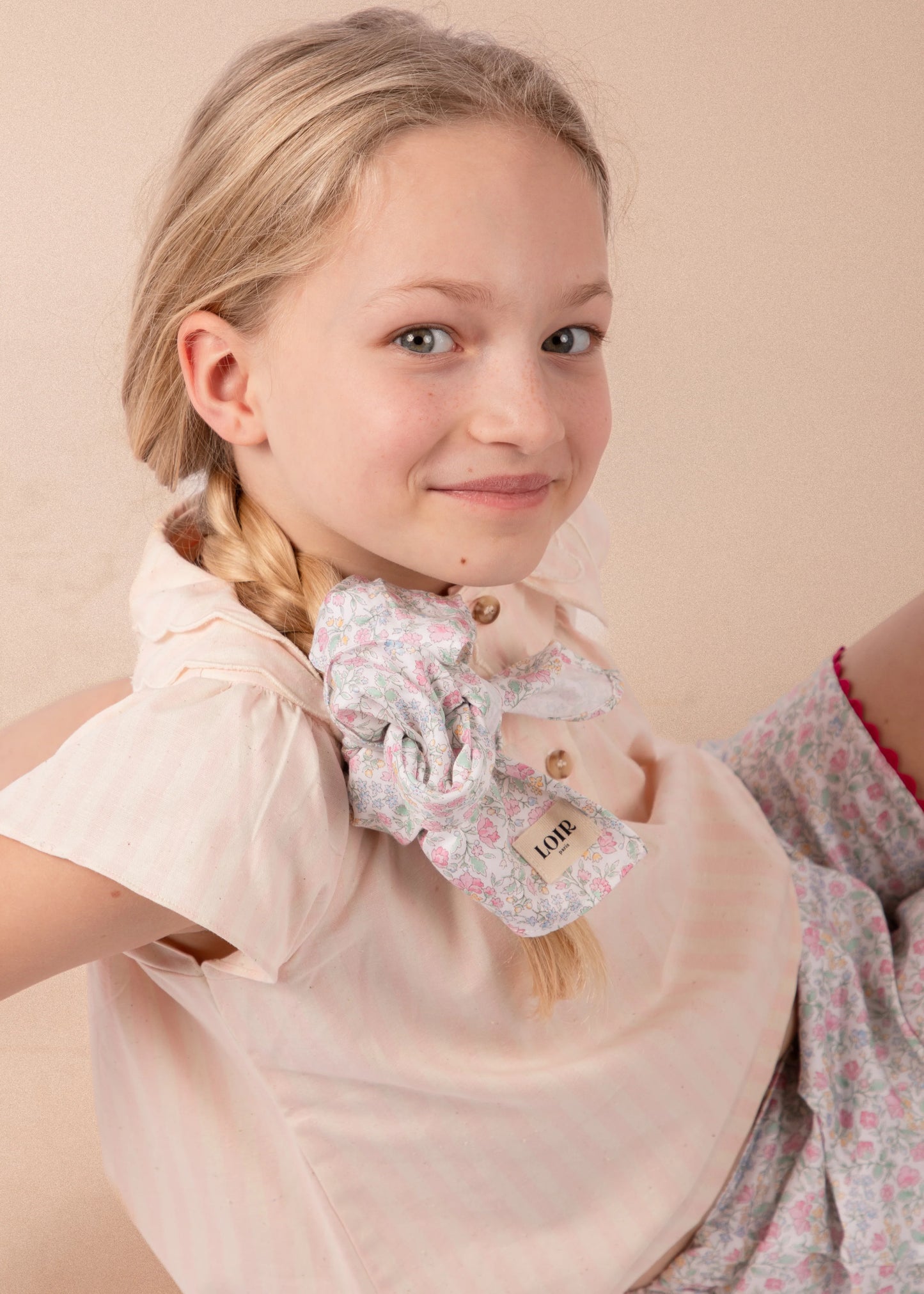 Blouse carmen - rayures roses