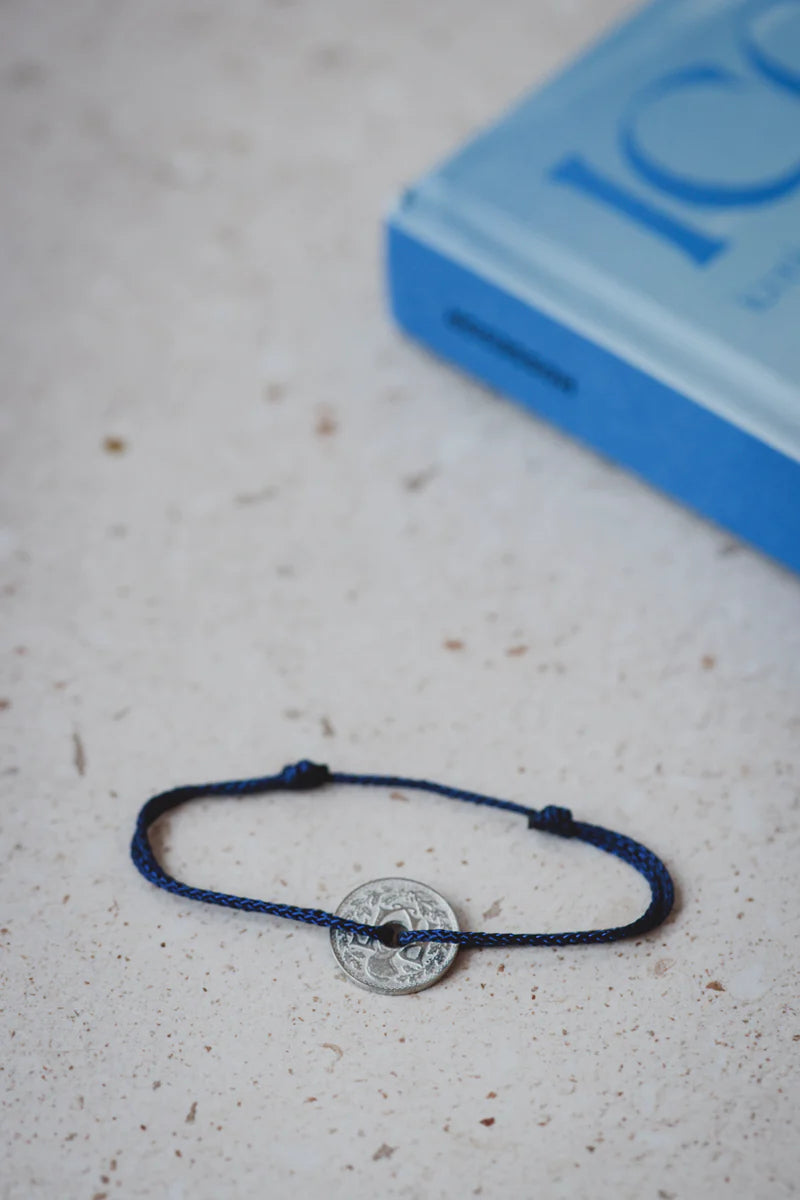Bracelet Le sous Français - Le petit coloré bleu marine