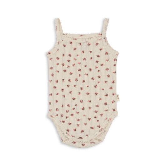 Body petites fleurs rouges fines bretelles