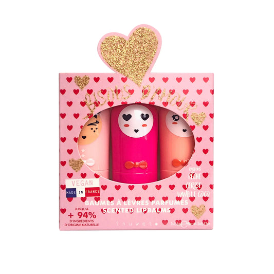 Coffret trio baumes à lèvres Bisous d'Amour