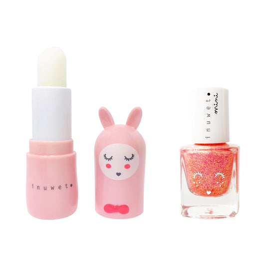 Coffret Rose duo baume à lèvres et vernis à l'eau - Fraise