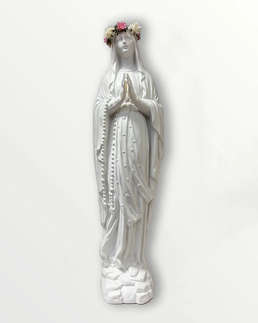 Vierge 30 cm couronnée fleurie 💒