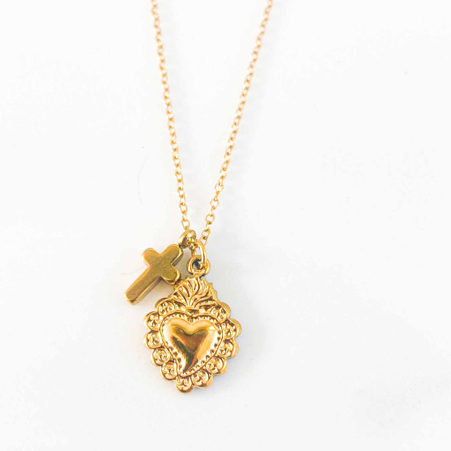 Collier Chaîne Ex-voto et Croix