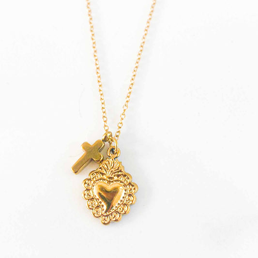Collier Chaîne Ex-voto et Croix