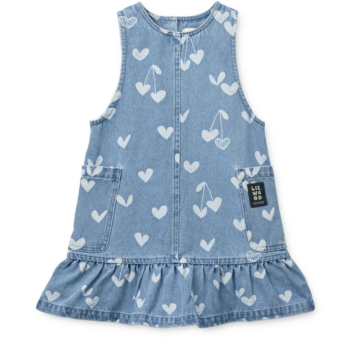 ROBE EN JEAN À IMPRIMÉ ET À VOLANTS ANGELICA