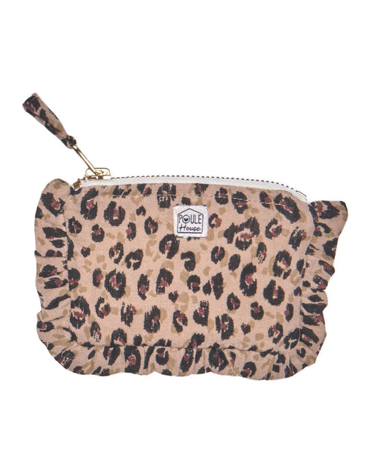 Lola : Mini Pochette froufrou - Léopard